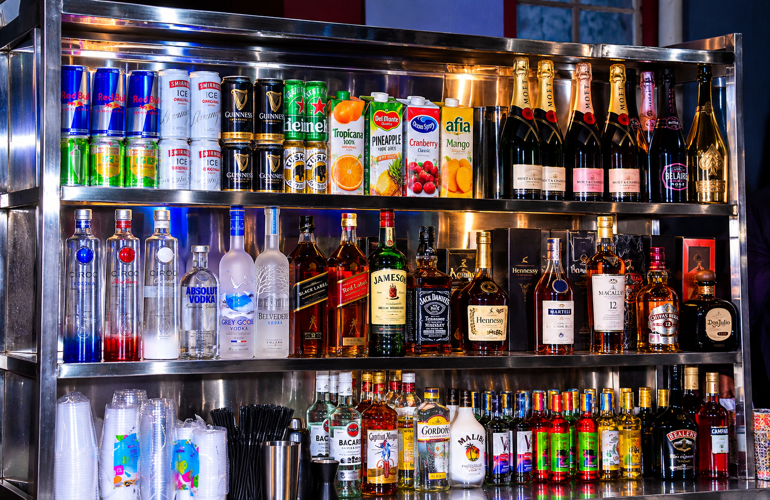 Drinks display at the festival